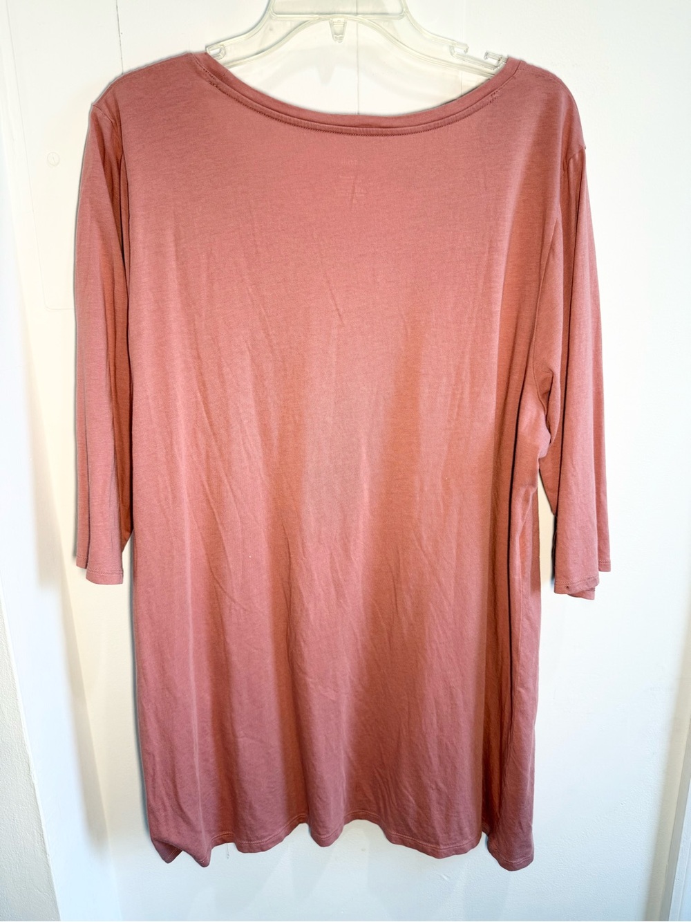 Pure Jill Scoop Neck "Ballet Sleeve Tunic" in Dusty Rose Pink - basic top - Picture 2 of 5